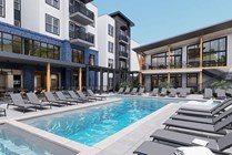 Pool Deck overlooking club room and leasing office building
